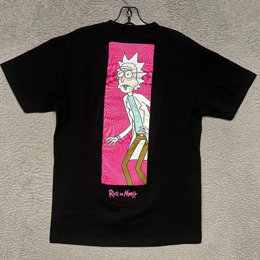 Primitive x Ricky Morty T Shirt Mens Sz M Black Adult Swim 2-Side Skateboard Tee